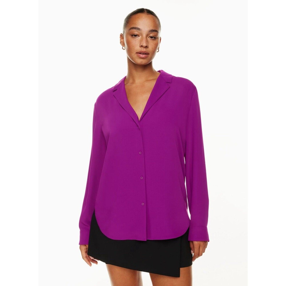 Babaton Aritzia XS Monocle Button Down Shirt Ube Purple